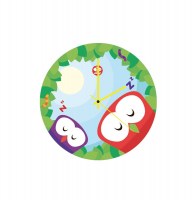 Pendule murale en verre - emy - chouettes endormies