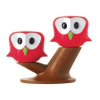 Salière et poivrière - picnic - chouettes rouges sur leur arbre