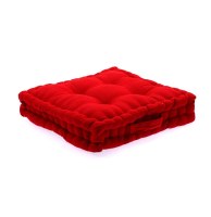 Coussin de sol matelassé - 40 x 40 cm - rouge - galette de sol