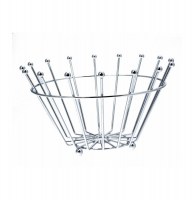 Corbeille à fruits droite en métal - panier argenté