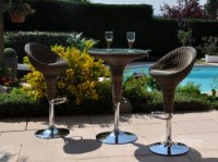 Table bar résine tressée (3 pièces)