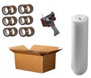 Pack d'emballage XL : Cartons, adhésifs et film bulle