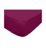 Drap housse 140 x 200 cm 100% coton - violet - linge de lit