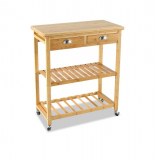 Desserte de cuisine avec roulettes - 2 tiroirs et 2 étagères - meubl