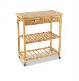 Desserte de cuisine avec roulettes - 2 tiroirs et 2 étagères - meubl