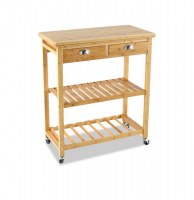 Desserte de cuisine avec roulettes - 2 tiroirs et 2 étagères - meubl