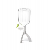 Grande fontaine à boisson - oiseau vert - qualy - avec résevoir