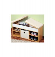 Banc à chaussures avec rangements et coussin d'assise