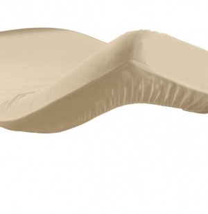 Drap housse 160 x 200 cm - 100% coton 57 fils - sable - linge de lit