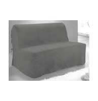 Housse bz matelassée - gris clair - panama à nouettes 200 x 140 cm