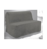 Housse bz matelassée - gris clair - panama à nouettes 200 x 140 cm