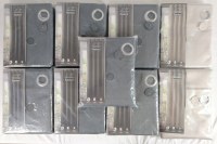 Lot de 9 Rideaux occultant prêt-à-poser Gris/Beige 140 x 260 cm œillets