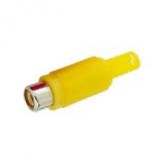 FICHE RCA FEMELLE PLASTIQUE JAUNE