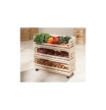 Caisses à fruits sur roulettes - rangement en bois massif empilable