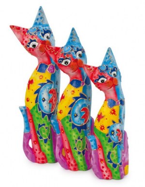 Lot de 3 Déco Famille de Chat