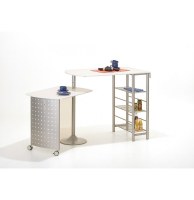 Table-bar - filamento - métal / blanc