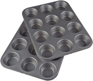 PLATEAU POUR LA CUISSON DE MUFFINS ASSIETTE + 12 MOULES EN SILICONE BF-12+