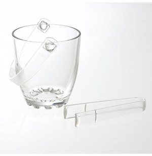 Seau à glace avec pince - bac à glaçons en verre