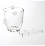 Seau à glace avec pince - bac à glaçons en verre