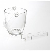 Seau à glace avec pince - bac à glaçons en verre