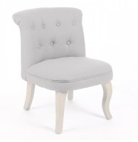 Fauteuil crapaud - lin - beige - pouf matelassé solide