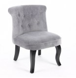 Fauteuil crapaud - velours - gris - pouf matelassé solide