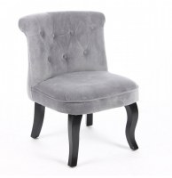 Fauteuil crapaud - velours - gris - pouf matelassé solide