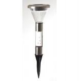 Poteau solaire lumineux - inox - 36 cm - lampe d'extérieur