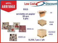 Serviette en papier 33x33 25x25cm