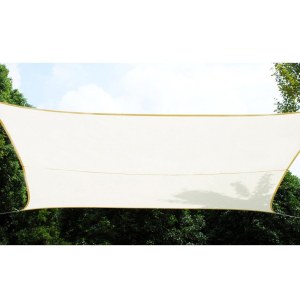 Voile d'ombrage rectangulaire - blanc - toile solaire 3 x 4 m