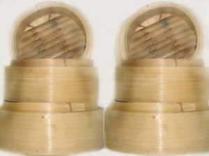 Lot 4 Paniers cuisson vapeur asiatique chine en bambou
