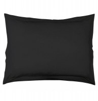 Taie d'oreiller 50 x 70 cm - noir - 100% coton