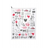 Torchon en tissu kate - motifs nature - 45 x 60 cm - linge de maison
