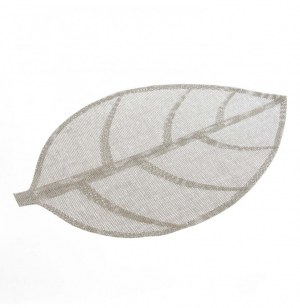 Set de table en forme de feuille - gris - 50 x 33 cm