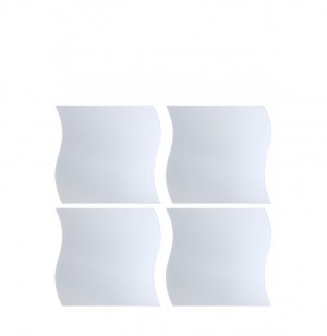 Ensemble de 4 miroirs vague 20 x 20 cm - fixation ultra rapide à adh