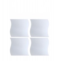 Ensemble de 4 miroirs vague 20 x 20 cm - fixation ultra rapide à adh