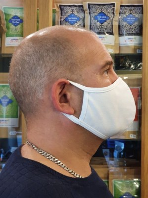 Masques 2 plis 30 lavages, oeko-tex, 100% coton, CE, disposiif médical, notice française