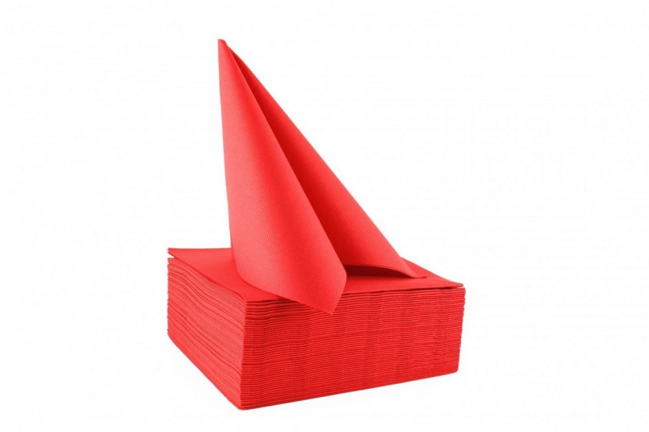 Lot de 40 serviettes rouges 38x38 cm 2 pli Destockage Grossiste