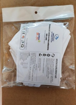 Masques 2 plis 30 lavages, oeko-tex, 100% coton, CE, disposiif médical, notice française