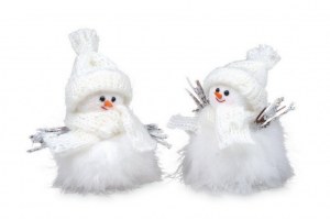 Lot de 2 Bonhommes de neige «Duvet»