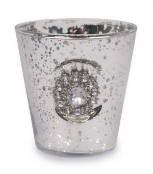 Lot de 2 Photophores "Perles en Argent"