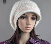 Béret maille à visière Blanc