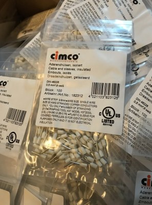 DESTOCK SURPLUS - Embout de câble 0.50 mm² x 8 mm partiellement isolé