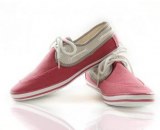 Baskets à lacets en canevas Rouge