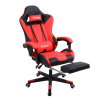 Herzberg Chaise de jeu et de bureau avec repose-pieds escamotable Rouge