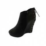 Bottines compensées à lacets femme