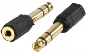 Adaptateur jack 6.35 mm mâle vers jack 3.5 mm stéréo femelle (plaqué or)