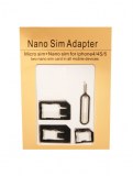 Lot de Kit adaptateurs - Carte sim - nano sim - micro sim - clé d'extraction iPhone 3/...