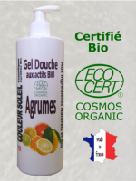 GEL DOUCHE BIO AUX AGRUMES - Tonique et Stimulant - 500 ML - Certifié bio COSMOS ECOCER...