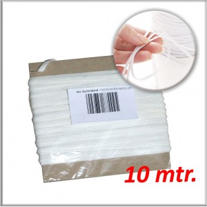 Cordon bande ruban élastique plat 4 mm blanc ; 10 mètres sur la carte